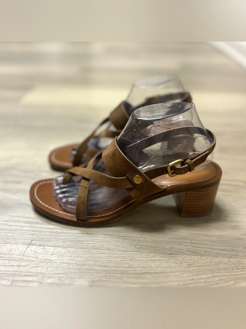 Veronica Beard Sandals Elodie Slingback Brown Leather Strappy Womens Sz 8.5M - Picture 6 of 14
